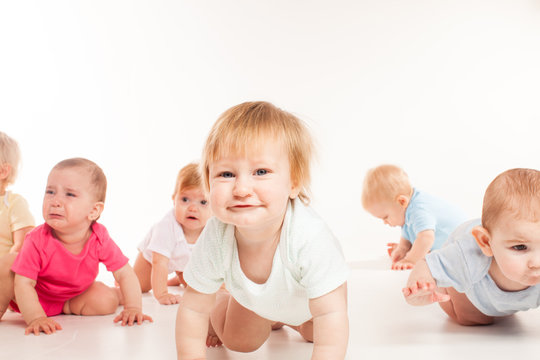 Infants crawling race