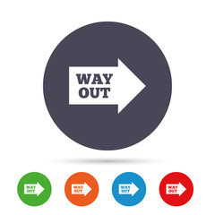 Way out right sign icon. Arrow symbol.