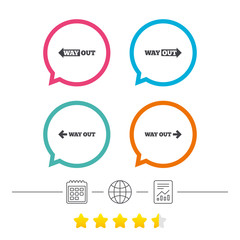 Way out icons. Left and right arrows symbols.