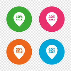 Sale pointer tag icons. Discount symbols.