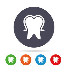 Tooth enamel protection sign icon. Dental care symbol.