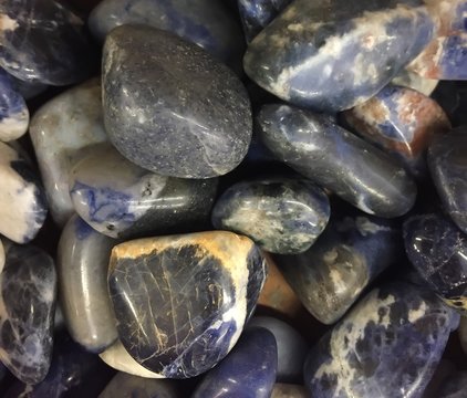 A collection of Sodalite mineral rocks 