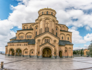 Fototapeta premium The Holy Trinity Cathedral of Tbilisi commonly known as Sameba is the main cathedral of the Georgian Orthodox Church located in Tbilisi, the capital of Georgia. 