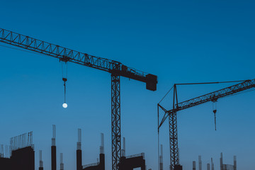 Fototapeta premium Tower Cranes on a construction site
