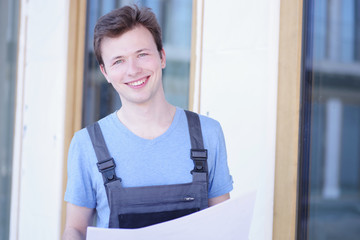 Handwerker in einem Gebäude