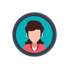 woman faceless portrait picture avatar vector icon illustration