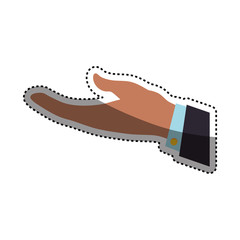 businessman open hand request vector icon illustration graphic design