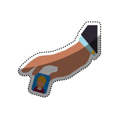 businessman picking up picture vector icon illustration graphic design