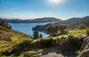 Fototapeta na wymiar Isla del Sol on Titicaca Lake - Bolivia