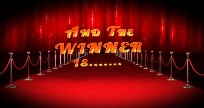 Red carpet with text and the winners are
