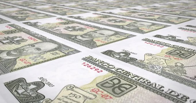 Banknotes of one cuban peso of Cuba, cash money, loop