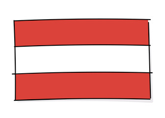 Flag of austria icon. Vector doodle illustration