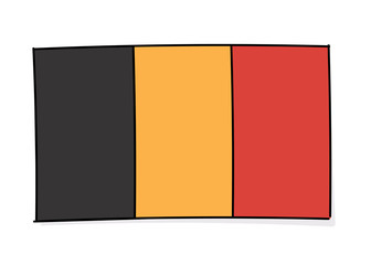 Belgium flag icon. Vector doodle illustration