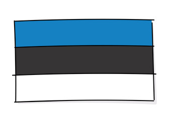 Estonia flag vector. Icon doodle llustration