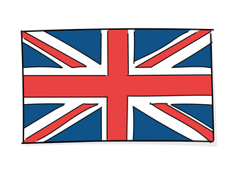 England flag vector. UK flag icon doodle
