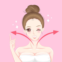cartoon skin care woman