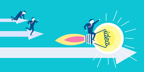 businesman with light bulb