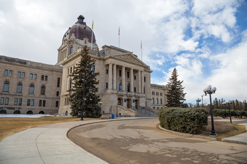 Closeup of Saskatchewan Legislative Building.