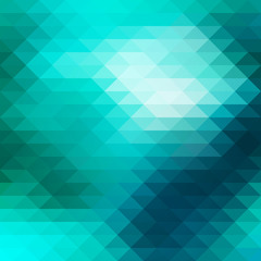 Fototapeta premium Turquoise green rows of triangles background, square