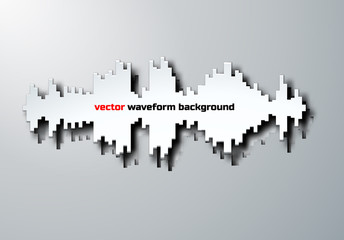 Silhouette of sound waveform with shadow