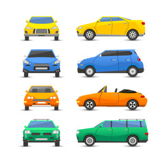 Flat car vehicle type design sign technology style vector generic classic business illustration isolated.