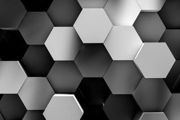 hexagon backgrounds 3d illustration - obrazy, fototapety, plakaty