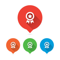 Colorful Round Long Shadow Medal With Ribbons Markers