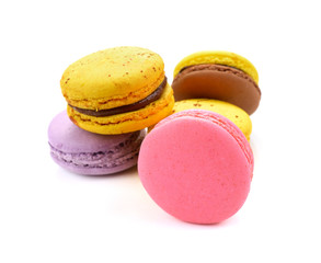 A french sweet delicacy, macaroons variety closeup
