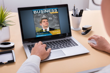 Fototapeta na wymiar Businessperson Looking At Business Magazine