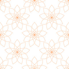 Flower mandala ornament. Floral decorative seamless pattern. Oriental background with round design elements. Floral decorative seamless pattern.