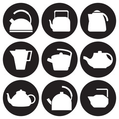 Kettles icons set