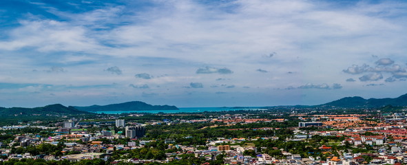 Fototapeta na wymiar Pnorama view of Phuket Town