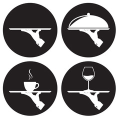 Waiter icons set