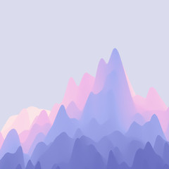 Mountain Landscape. Mountainous Terrain. Vector Illustration. Abstract Background.