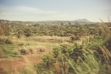 Thailand mountain view shoot from moving car