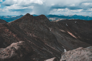 High mountains with cloudy sky