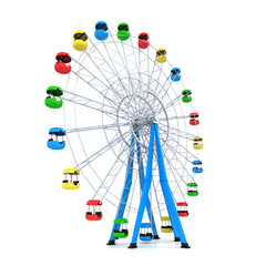 Ferris wheel on white background