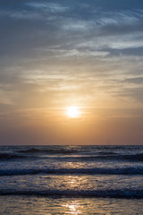 Amazing sunset at Arambol beach, North Goa, India