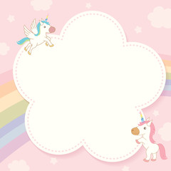 Unicorn with rainbow pink card