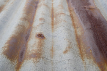 Closeup rusty tin roof as background