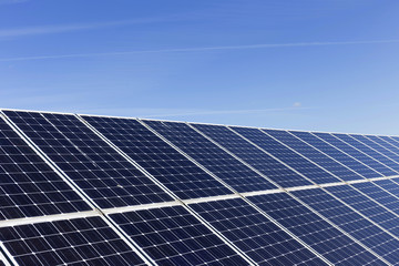 Solar Power Station in the spring Nature