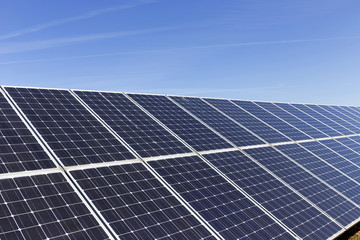 Solar Power Station in the spring Nature
