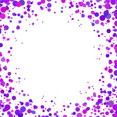 Abstract background with falling purple confetti. Empty space for text. Background for holiday cards, greetings.