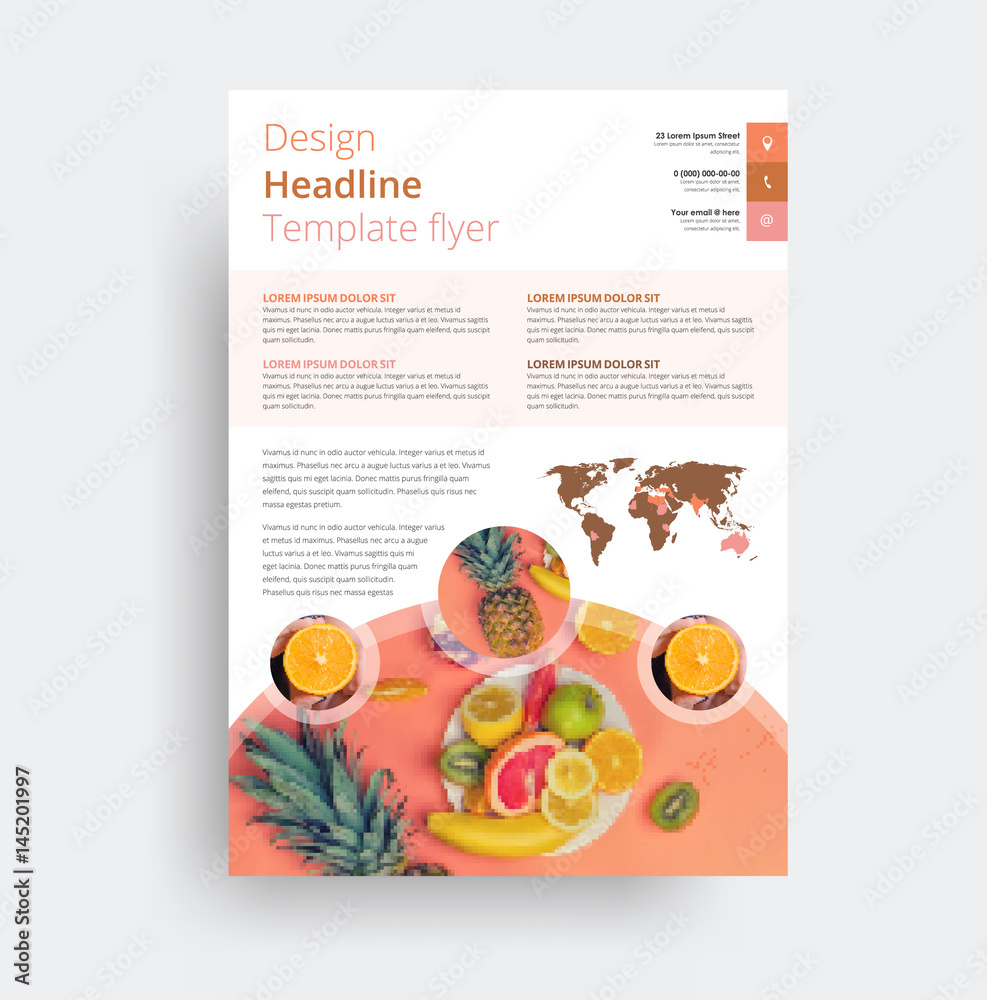 Poster design of the universal flyer is a round form for images.