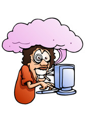 smoking on isolated white