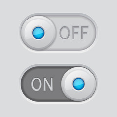 Toggle switch white buttons ON and OFF