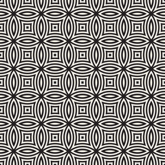 Vector Seamless Geometric Rounded Lines Pattern. Abstract Geometric Background Design