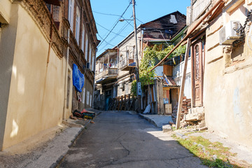Fototapeta na wymiar Street of Old city in Tbilisi, Georgia
