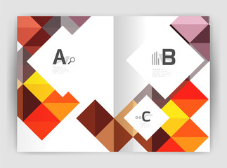 Vector square leaflet, business a4 print template