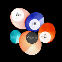 Glass color circles - infographic elements on black